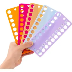 Embroidery Floss Organizer, 5 Color Plastic Floss Bobbin, Cross Stitch Thread Organizer and Storage, Floss Cards with 20 Holes and Label, Craft Diy Embroidery