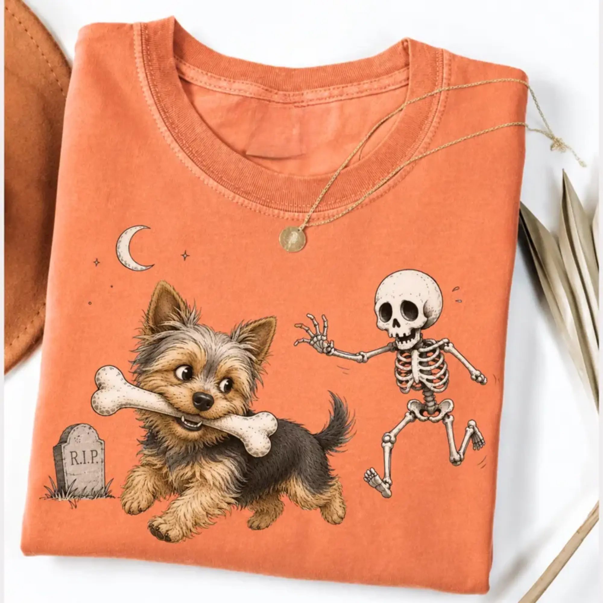 Funny Yorkshire Terrier Halloween Shirt, Yorkie Dog Mom Fall Tee, Yorkie Lover Autumn Gift, Spooky Season Yorkie Shirt