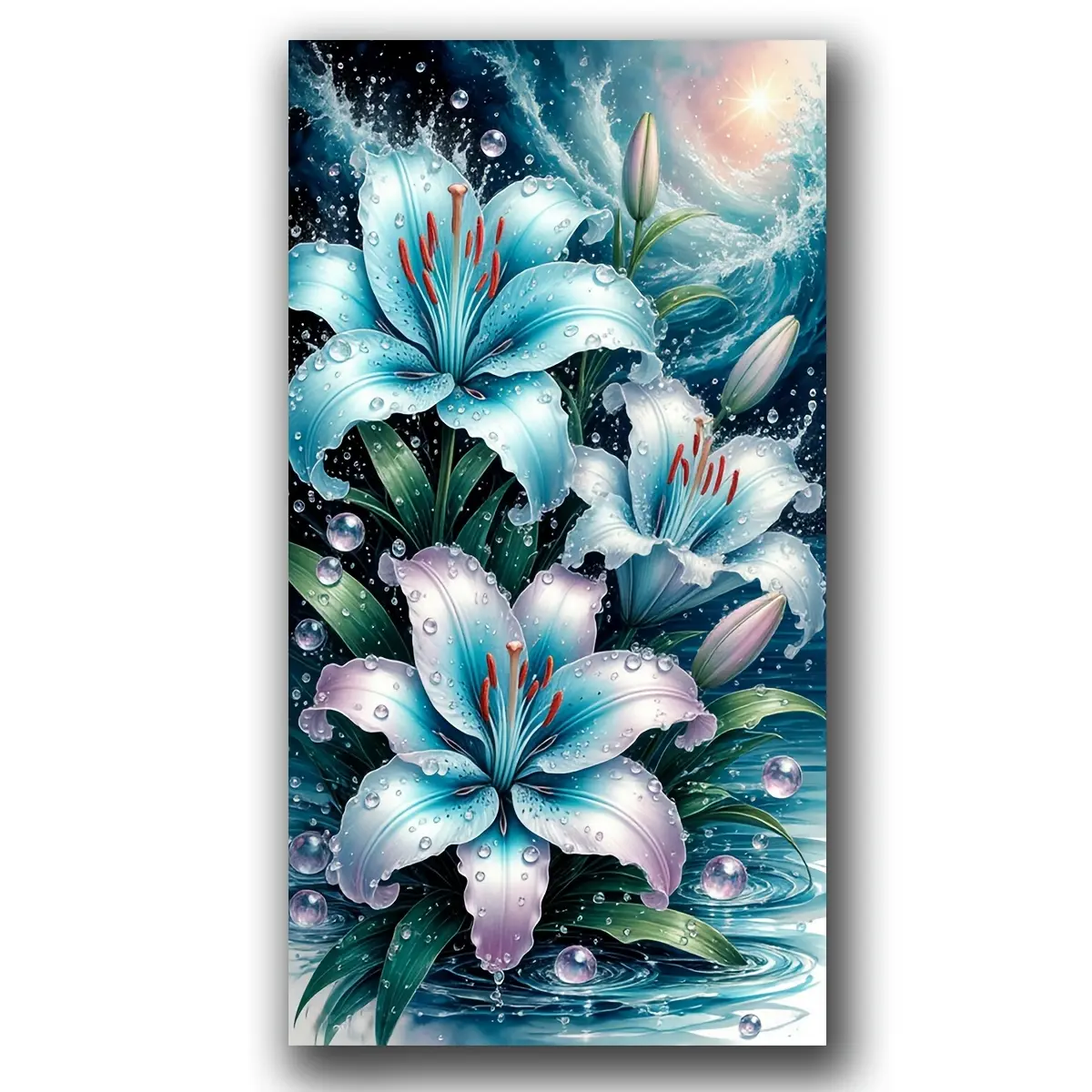 Lily Flowes Diy Diamond Painting Kits for Adults,Full Round Diamond Art Kits for Beginner,Diamond Mosaic Kits,Diy Craft Kits,Floral Gem Art and Crafts Large Size For Home Decor 40x70cm(15.74x27.55inch)