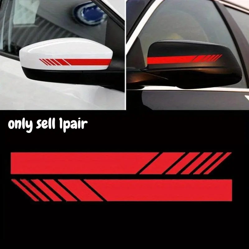 2pcs Striped rearview mirror car sticker, reflective sticker, scratch blocking car sticker, Universal car sticker, Car Decals, Automotive Decals, Automobile Decals