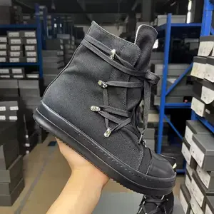 New Rick Owen Laced Up High Top Shoes