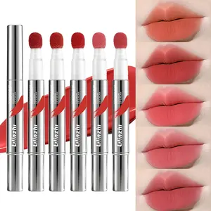 Comes with lip brush, air cushion lip cream/lipstick/lip glaze, dual-purpose lips and cheeks, silky texture, fits lip shape, long-term color retention, waterproof, non-stick cup, not easy to smudge, not easy to fade, lips and cheeks can be used,