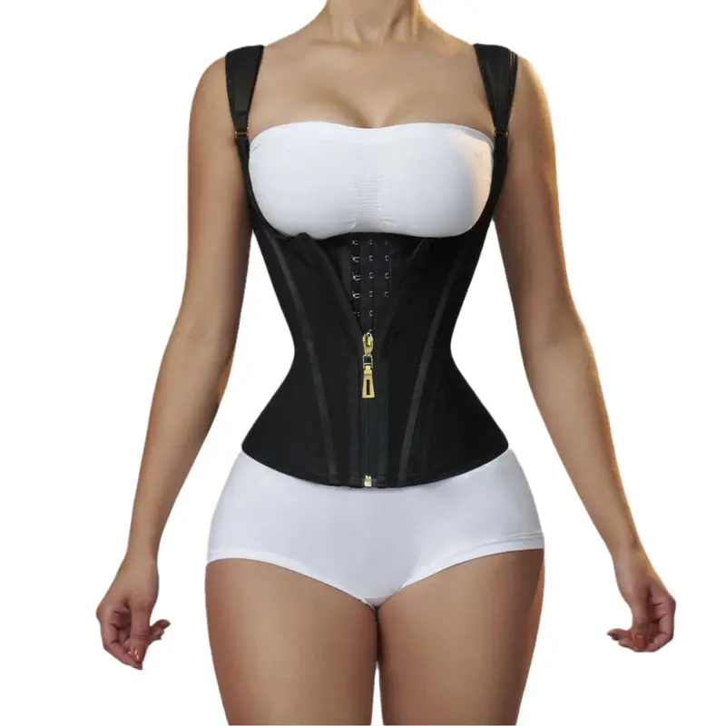 CZXMY Women's Steel-Boned Underbust Corset Vest - Minimalist Compression Shaper, U-Shape Push-Up Faja, Tummy Control, Adjustable Straps, Comfy Colombian Shapewear for Christmas & Wedding Events