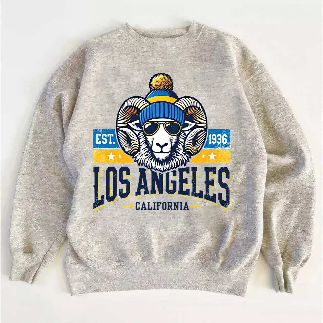 Rams Unisex Football Sweatshirt, Los Angeles Team Crewneck Jumper, Casual Fan Apparel Gift