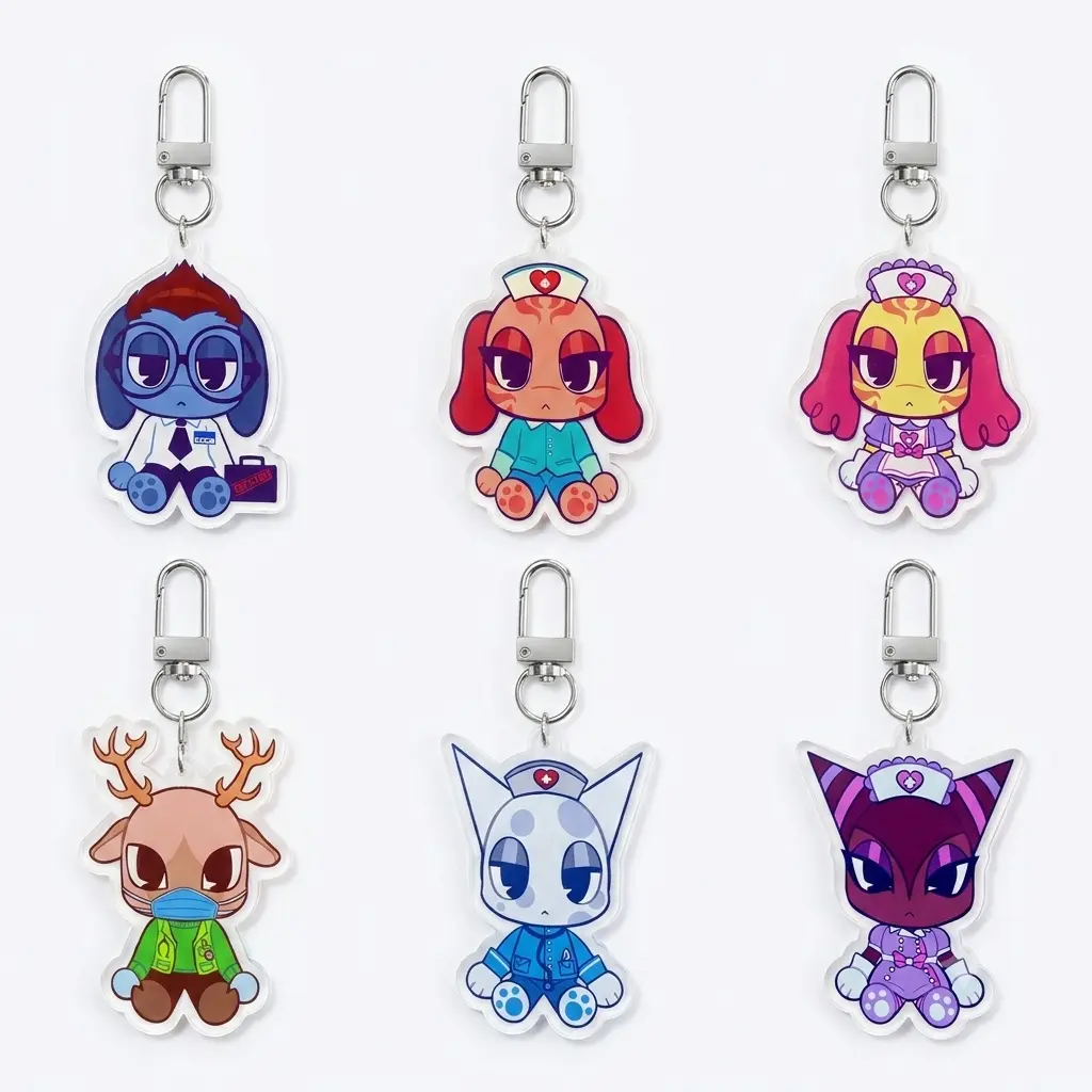 Roblox Animal Hospital Keychain, Gift For Fan