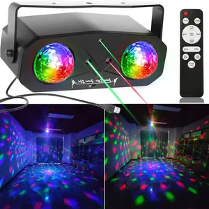 Disco Ball Party Light, Sound Control Disco Lamp with Star Projector, Ocean Light and Laser Light, Ideal for Parties, Dj, Ktv, Club, Wedding, Home Decor