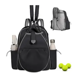 Black/White Tennis Bag Large Capacity Waterproof Tennis Pickleball Bag with Adjustable Strap and Multiple Compartments for Racket and Accessories cyber monday campaign commuting use ,Valentine's Day Gift