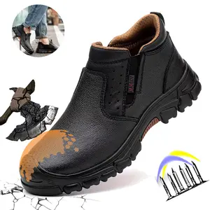 Safety Shoes Men Waterproof Work Boots Anti-smash Anti-puncture Protective Shoes Indestructible Steel Toe Boots Outdoor Sneaker Composite toe work boot