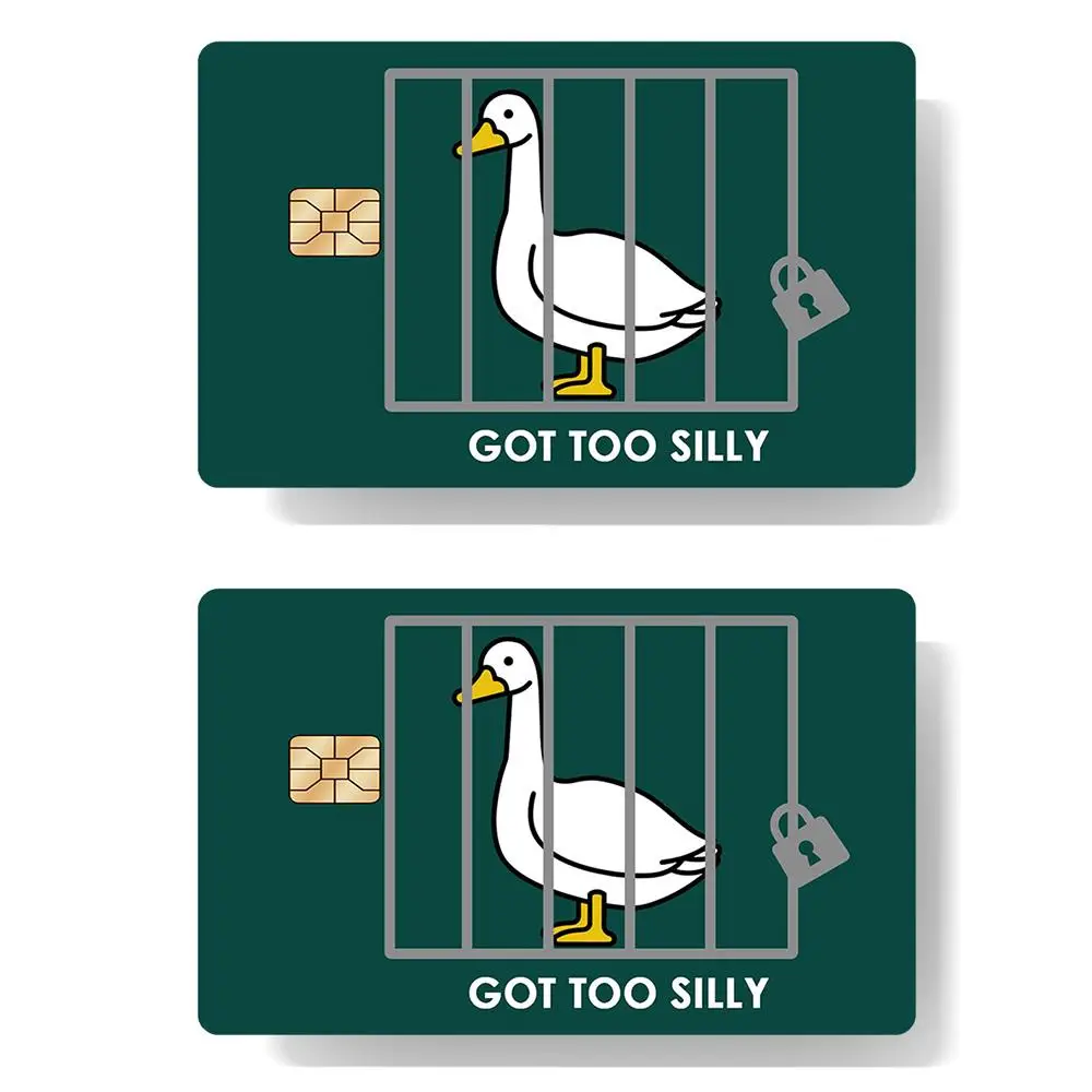 Funny Goose Pattern Debit Card Skin, 2 Counts/set Creative Decorative Credit Card Sticker, Bank Card Decal, Debit Card Cover, Office Stationery & Supp