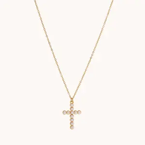 Pearl Cross Necklace