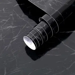 Black Marble,17"x120" Inches Peel and Stick Wallpaper, Black Marble Contact Paper Self-Adhesive and Removable Vinyl Wallpaper Waterproof Contact Paper for Cabinets Countertops Wall Covering