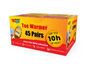 Toe Warmers - Up to 10 Hours of Heat, Easily Apply with Adhesive - Ultra Thin, Easy, All Natural - Air Activated, Odorless Hot Toe Warmers - Sport Temp