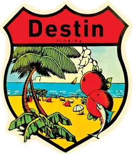 Vintage Destin Florida  FL  30a beach    Travel Decal Sticker
