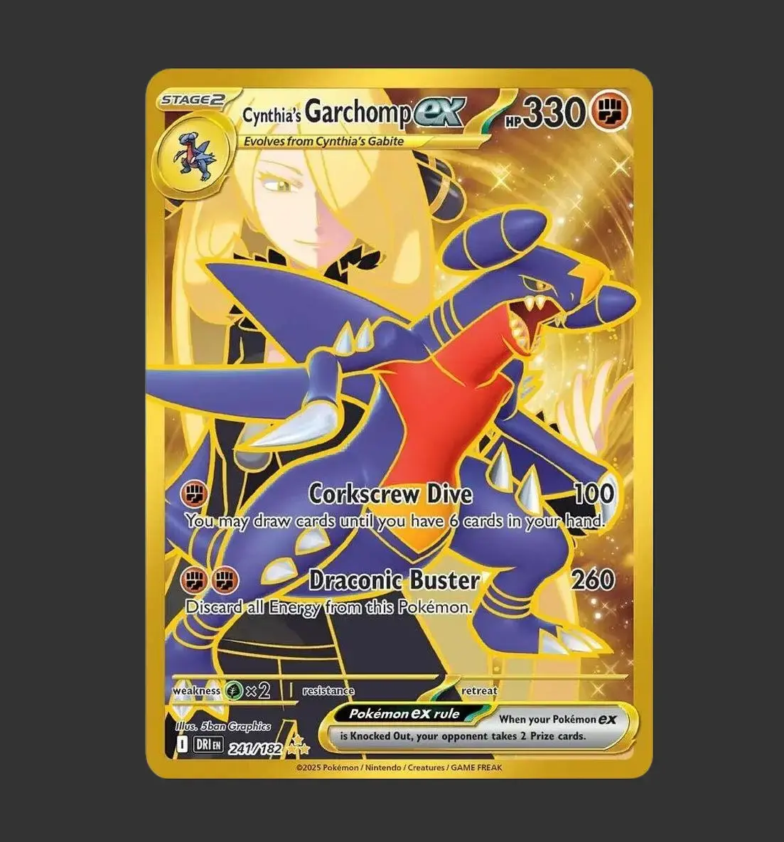 Cynthia's Garchomp ex 241/182 Illustration Rare - SV10 - Destined Rivals