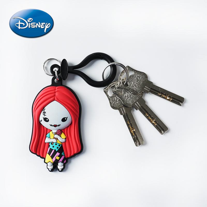 Disney The Nightmare Before Christmas Keychain 1Pc Officially Licensed Anime Figure Pvc Keyring Suitable Fans Gift Backpack Decor Bag Clip Pendant 3D Design Drop-proof Durable Accessory Collection Jack Sally