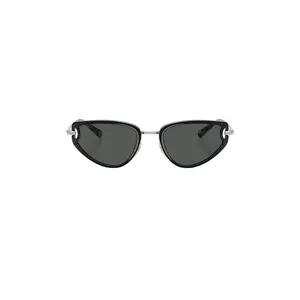 Tory Burch Oval Sunglasses in Black & Silver