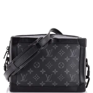 Pre-owned Louis Vuitton Canvas Coated, Leather Shoulder Bags Soft Trunk Bag Monogram Eclipse Canvas by Rebag