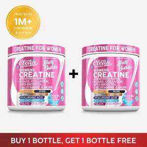 Clean Nutra BOGO | Creatine Monohydrate Powder with BCAAs, Collagen, Myo-Inositol, L-Glutamine & More for Optimal Support (2 Bottles For The Price of One) – Shelf Builder