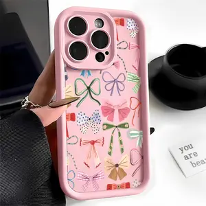Colorful Bow Knot Pattern Case for iPhone 17 Pro Max 16 16e 15 14 Plus 13 12 Mini 11 Air X XS Pattern Soft TPU Rubber Camera Protection Rugged Mobile Phone Cover Gift 2D printing