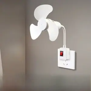 Mini Plug-in Socket Whirlwind Fan Portable Lamp Holder Cooling Fan Quiet Small Air Circulator Lightweight Desktop Ventilation Fan for Dormitory Kitchen Bathroom Toilet Household Indoor Use