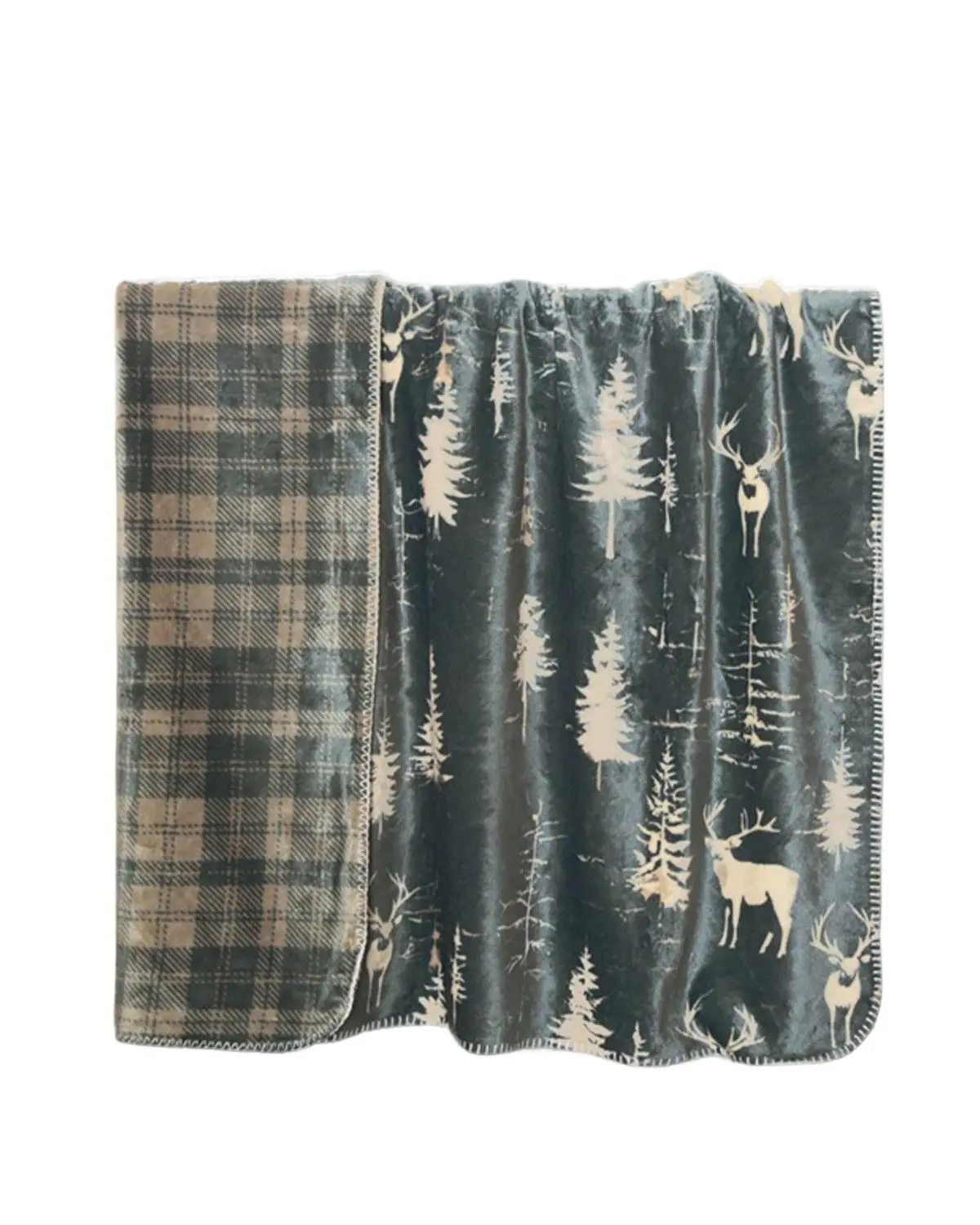 Carstens Home Women's Deer Stand Reversible Plush Throw Blanket - Jp194
