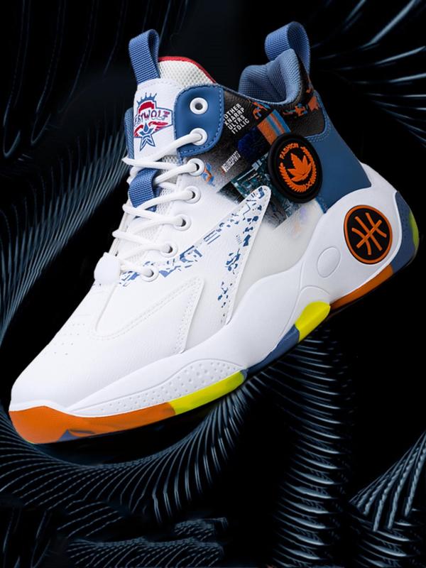 Men's Basketball Shoes, Casual Sporty High Top Lace Up Non-slip Running Shoes, Fashionable Sneakers for Daily Wear