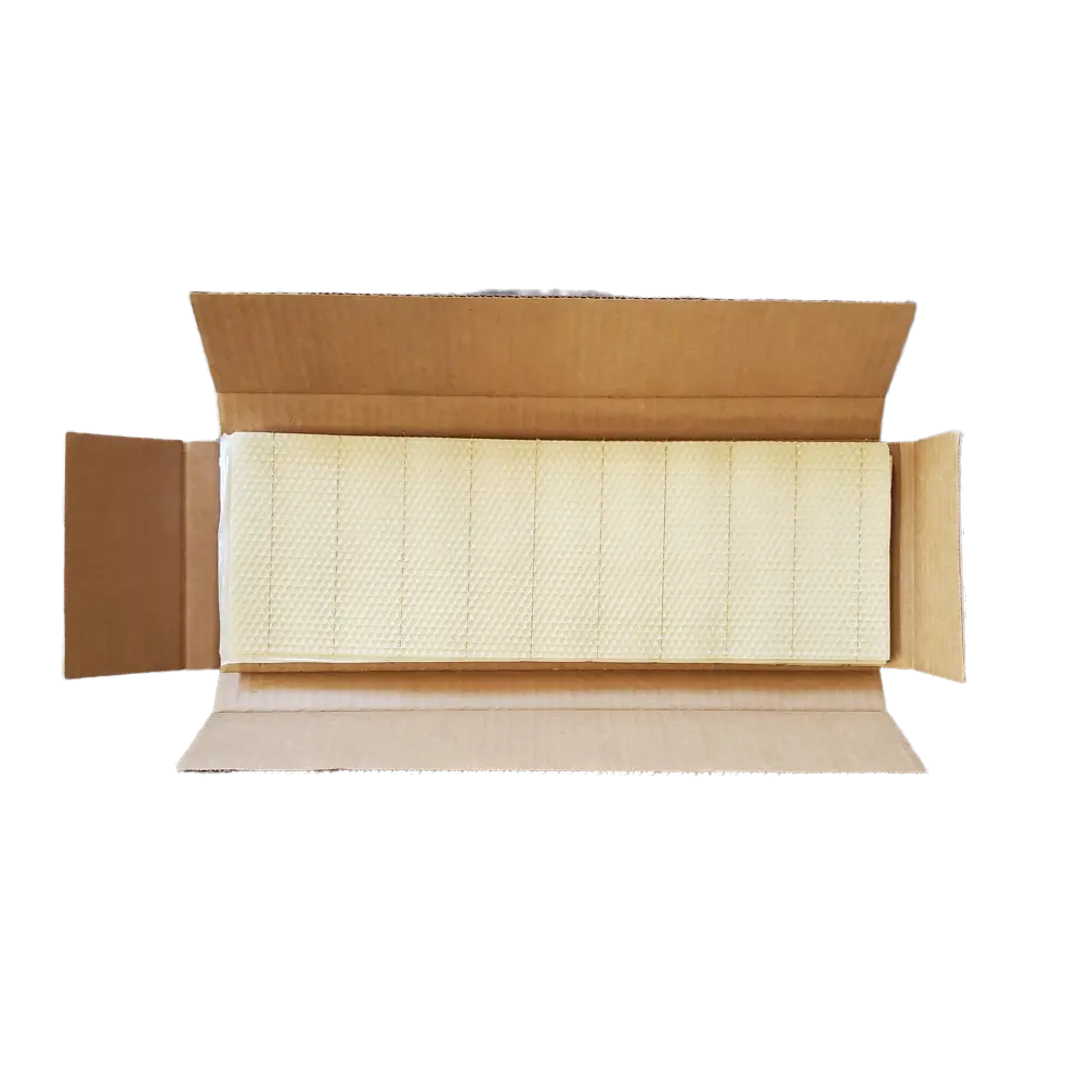 Medium Beeswax Foundation - Wired With Hooks - 5 5/8-inch