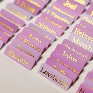 Tabs for Women & Men,( Foil Lettering) Laminated  BookTabs, 75 Chapters Labels for Easy Navigation,