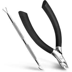 Cuticle Trimmer Set With Case, Professional 0.2" Jaw Cuticle Remover with Abs Handle, Precision Cuticle Cutters Pedicure Manicure Nail Tool cut