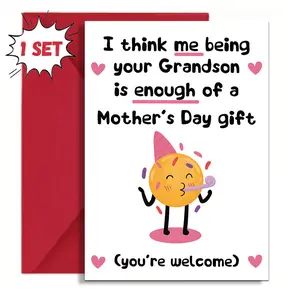Funny Mother's Day Card for Grandma from Grandson|Cute Funny Mother's Day Card from Grandson|Best Grandson Ever Funny Grandma Card Greeting Cards Vertical Cards