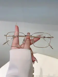 Luxury New Square Frame Fashion Sunglasses, Metal Thin Frame Temple Design, Business Style, Trendy and Versatile Eyewear, Stylish Square Frames