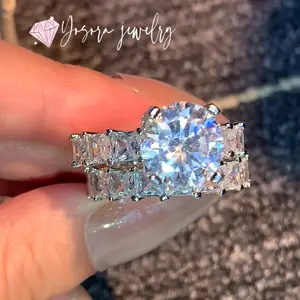 Womens Cubic Zirconia Stacking Rings Round Cut Bridal Wedding Engagement Rings