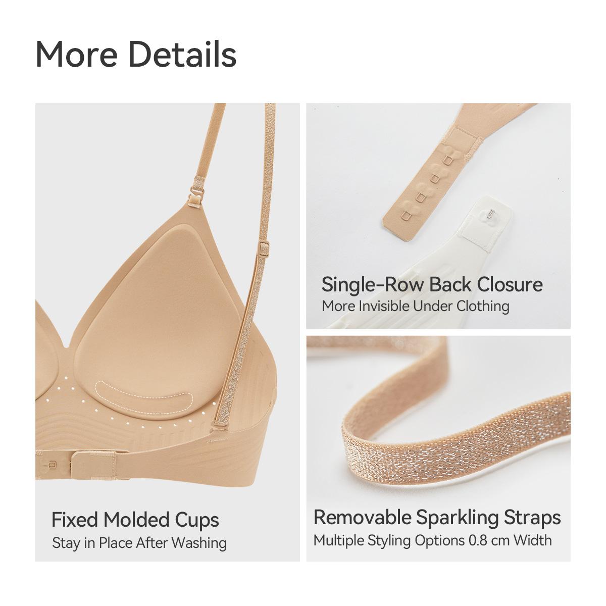 LUCKMEEY Low Back Backless Bras for Women Seamless Invisible Backless Bra Lightly Lined Demi Multiway Bra Multiway Straps Convertible Halter Bra Everyday#tiktokshopbacktoschool#sohochic