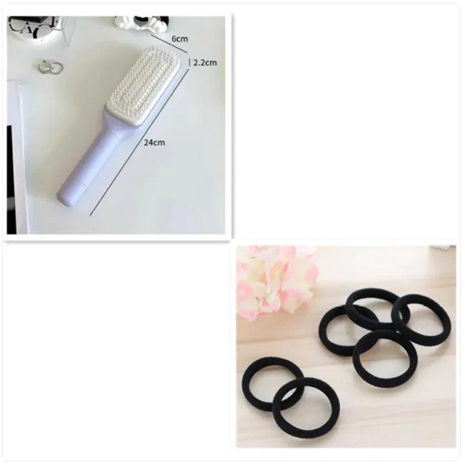 Self-Cleaning Hair Brush - 4-in-1 Anti-Static Scalable Rotating Design for Smooth Healthy Hair Care