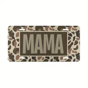 US 2025 TikTok shop Back To SchoolOld School Camo "MAMA" Vanity Plate/MOM Hunting License Plate/Country Life Vehicle Tag/Vintage Camo Truck Tag