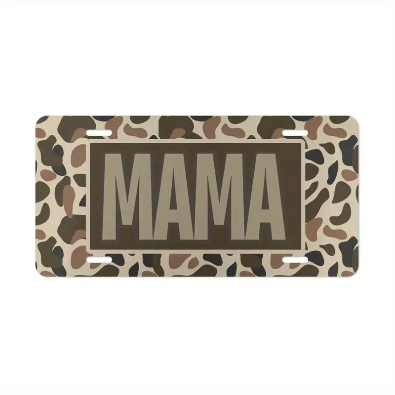 US 2025 TikTok shop Back To SchoolOld School Camo "MAMA" Vanity Plate/MOM Hunting License Plate/Country Life Vehicle Tag/Vintage Camo Truck Tag,summervibes summervibes