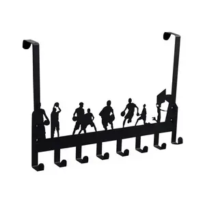 Basketball Themed Over-door Organizer, 8-hook Dual Mounted Coat Rack, Wall Mounted Coat Rack for Living Room and Home Decor