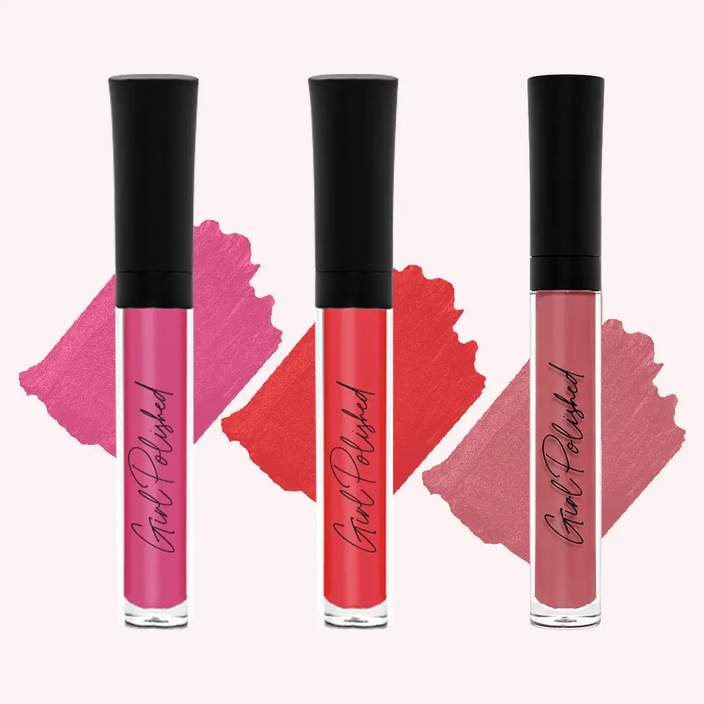 GirlPolished Lip Stay Trio | Long-Lasting Matte Lipstick Bundle
