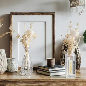 Foger Pro Reed Diffuser Set 5.1 oz Empty Bottles and 36 Empty Bottles with Baby's Breath High-end and Beautiful for Bedroom Bathroom Home and Office Decor