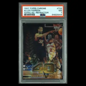 Topps 1997 Chrome Allen Iverson #T22 NM 7 Topps 40 Refractor Basketball Card 64825944