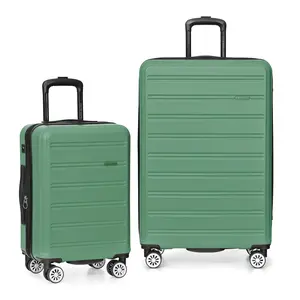 Travel Select TS09203E2 21 & 30 in. Snowcreek Hardside Expandable Spinner Luggage Set with USB Port, Green - 2 Piece