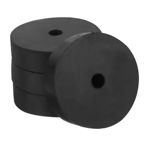 PATIKIL Vibration Isolation Washer 3" OD 0.5" ID 0.8" Thick, 4 Pack Rubber Round Anti Mechanical Damping Feet Pads, Black