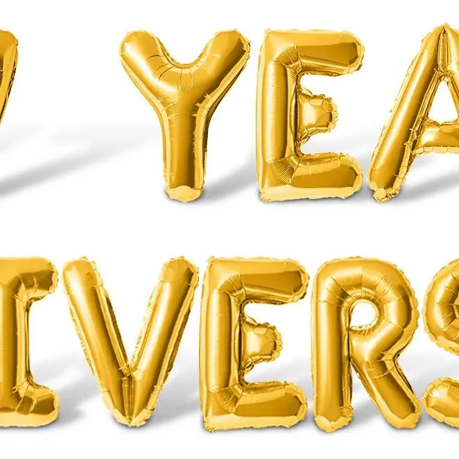 Letter & Number Balloons - 17 YEAR ANNIVERSARY 16" Inch Alphabet Letters Foil Mylar Balloon 17th Anniversary Party Banner