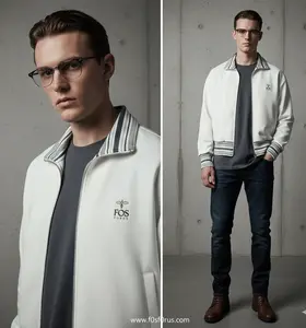 F0S Zenith Crop Jacket - Foundation Series RQ0047, Oversized Cropped Profile, Versatile Lapel Collar, Performance Blend, Multi-Season Utility