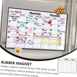 1pcs Washable Reusable Magnetic Memo Board, Monthly Planner Magnet, Office Business Planning Student Time Schedule Notebook, Custom Sticky Notes
