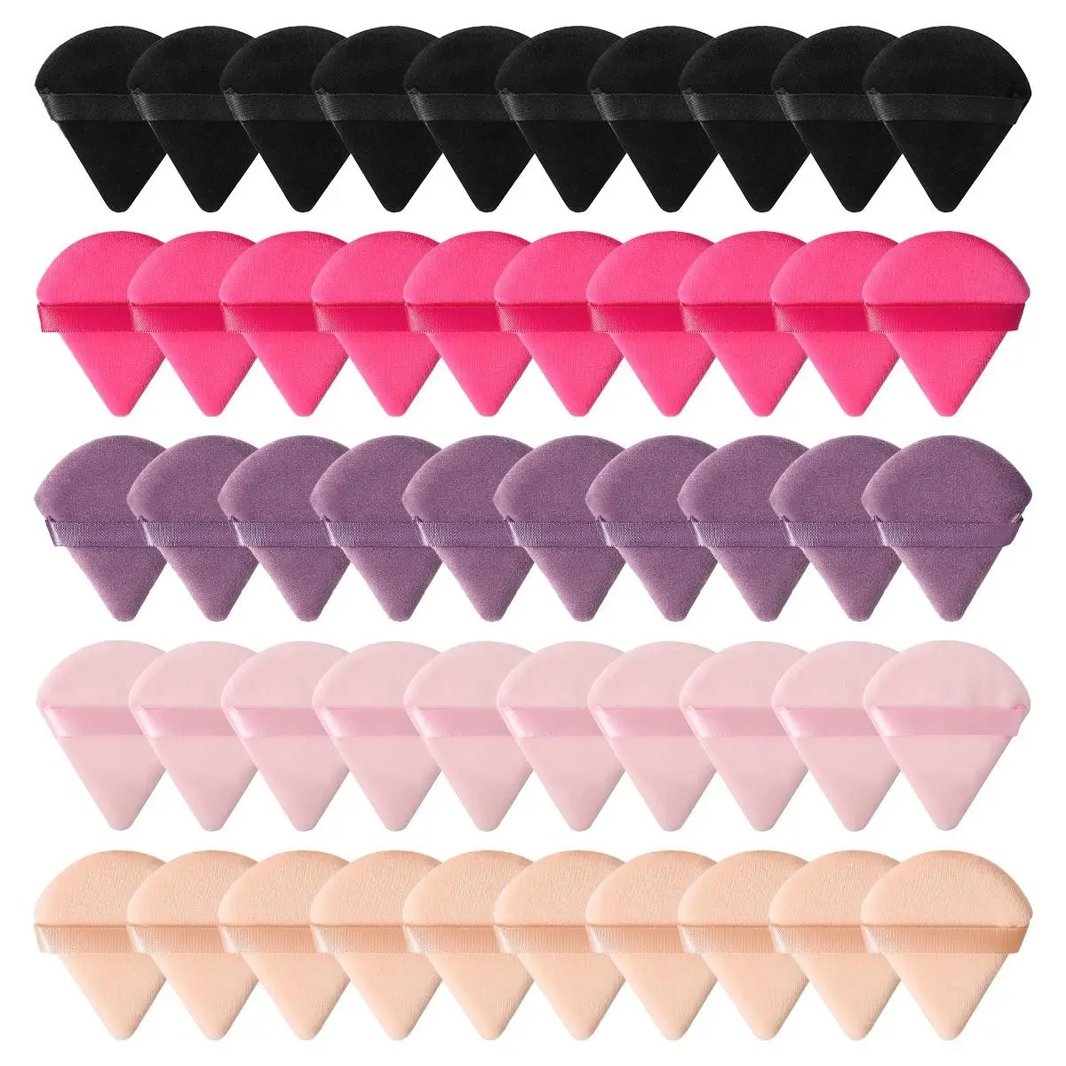 Skincare Cosmetic Foundation Triangle Powder Puff, Summe Makeup Sponge Puff, Dry and Wet Use Beauty Blender for Loose Powder Liquid Foundation, Midnig