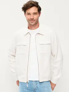 Old Navy Men's Lightweight Linen-Blend Utility Jacket