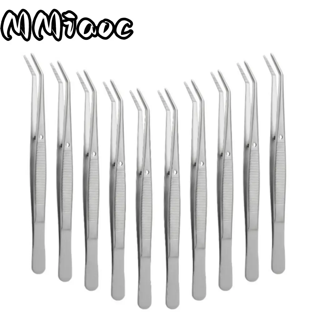 10Pcs Stainless Steel Tweezers for Crafting with Curved Serrated Tip,Multipurpose Forceps Sewing Machine Tweezers Bulk,for Bead Crafts Jewelry Making, Christmas Party Gifts,Hand Tools Kits tiktokshopbacktoschool