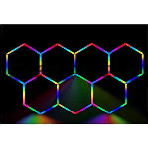 11' 2" x 5' 8" - RGB Hexagon Color Lights (7 Hexagons)