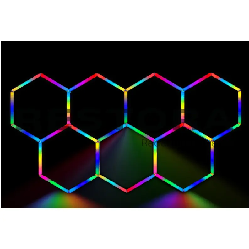 11' 2" x 5' 8" - RGB Hexagon Color Lights (7 Hexagons)